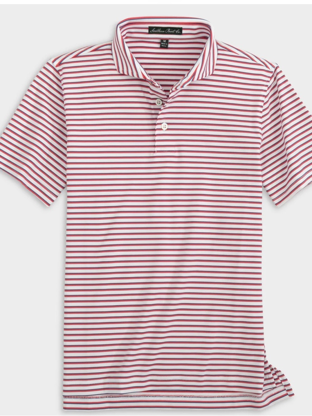 Class Club Striped Polo in White and Burgundy size 6/7